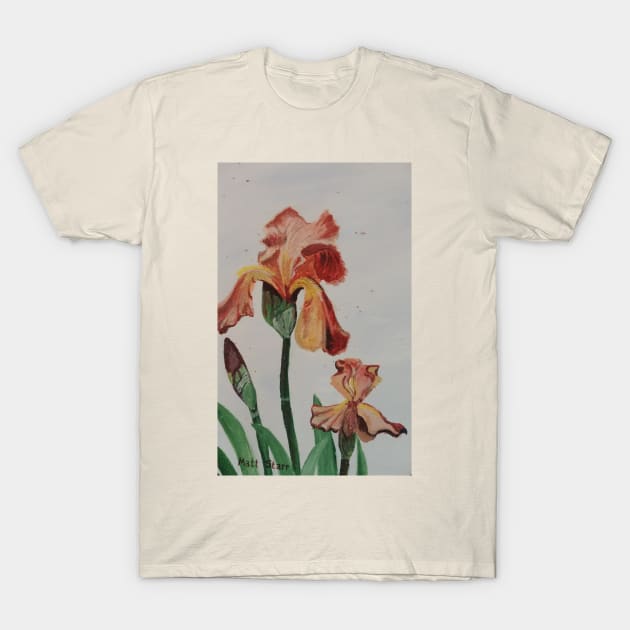 Smoky Bearded Iris Flowers T-Shirt by Matt Starr Fine Art